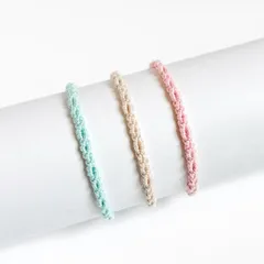 【セット割】安心設計♡ベビーサイズ　新生児から使える草冠のブレスレット/アンクレット　選べる3色