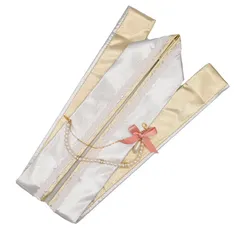 伊達衿 重ね衿 重ね襟 振袖 成人式 二十歳の式典 はたち うらら香 リボンパーツ付き パールビーズ チェーン 金 銀 ゴールド シルバー ネックレス風 ゴージャスに かわいく 新品 単品 購入  重ね衿 成人式 x860