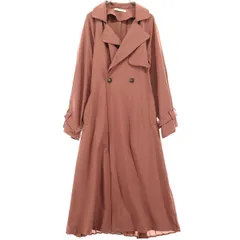 美品 EVERY.VERY NICE CLAUP エブリーベリーナイスクラップ トレンチコート F ピンク ベルト付き レディース 古着