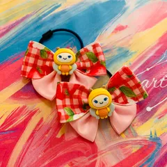 ④リボン　スイーツ　蜂　ヘアアクセサリー　ヘアゴム　女の子　キッズ　子供　おしゃれ　誕生日　プレゼント　クリスマス　保育園　幼稚園　小学生