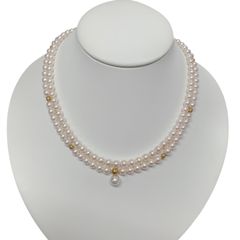 【中古】ミキモト MIKIMOTO アコヤ真珠5.4-7.1mm ２連パール　ネックレス　K18