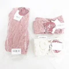 ジェラートピケ gelato pique ソックス ヘアバンド 3点セット ルームソックス スフレアランハート リボン バレンタイン ピンク アイボリー F