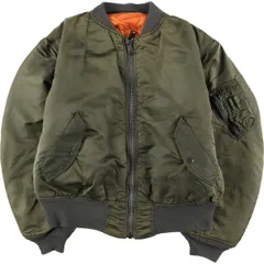古着 90年代 民間品 アルファ ALPHA MA-1タイプ 中綿入り ミリタリー フライトジャケット USA製 メンズM相当/eaa564927
