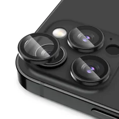 特価商品 Podick カメラフィルム iPhone 15 Pro/15 Pro Max用 カメラカバー 9H強化ガラス アルミ合金製 アイフォン15プロ/15Pro Max用 カメラ保護 キズ防止 耐衝撃 高透過率 黒縁取り 露出オーバー防止 極薄 カメラレ
