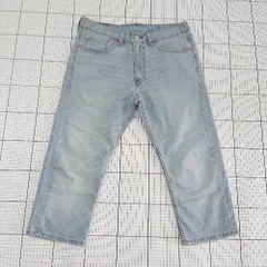 ◇ Θ Levi's リーバイス 505 七分丈 デニム パンツ ジーンズ サイズ32 ライトブルー系 メンズ E  【1508060011756】