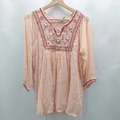 ◇ Θ◎ Another Edition アナザーエディション ビジュー 装飾 長袖 チュニック 表記なし ピンク系 レディース E  【1502180059490】