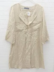 ◇ UNITED ARROWS ユナイテッドアローズ 七分袖 膝丈 シャツ ワンピース ベージュ *  【1002800213719】