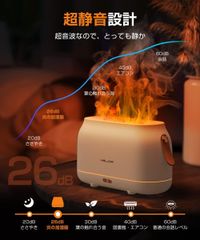 【2023冬新登場 1台五役】 加湿器 卓上 小型 静音 超音波式 アロマ対応 加湿器 7色LEDライト 上から給水 卓上加湿器 アロマ加湿器 コンパクト 空焚き防止 USB給電 乾燥対策 お手入れ簡単 おしゃれ 炎の効果 滑り止め設計