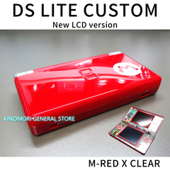 DS LITE CUSTOM M-RED X CLEAR NEW LCD Ver