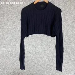 Spick & Span ネイビー ケーブル編み クロップドニット Fサイズ