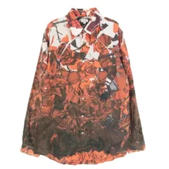 Paul Smith ポール・スミス 133267 総柄 薔薇 ローズ 長袖 グラデーション レギュラーカラー シャツ レッド系 L【中古】