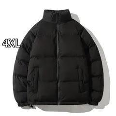 [4XL] メンズ ファッション 服 男性用 オシャレ シンプル 大人 かっこいい 大きいサイズ ストリート 紳士服 冬 厚手 綿 コート スタカラー ブレッド 無地 アメリカンコットン ジャケット