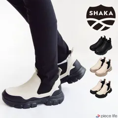 SHAKA シャカ ブーツ ショートブーツ ブーツ サイドゴア TREK SHORT CHELSEA AT メンズ レディース ユニセックス 春 秋 冬 ブラック リネン トープ 23cm 24cm SK-216