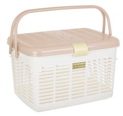 【人気商品】サンコープラスチック ピクニック バスケット リオバスケット No.8 アースベージュ 117182 約幅44.5×奥行33.3×高さ26.5cm