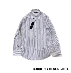 ●未使用●BURBERRY BLACK LABEL・バーバリー ブラックレーベル●長袖BDシャツ●ホースロゴ・ストライプ●タグ付き・保管品