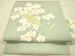 平和屋着物●塩瀬　九寸名古屋帯　駒刺繍　胡蝶蘭　金糸　正絹　逸品　DAAX8836cm 平和屋着物○塩瀬 九寸名古屋帯 駒刺繍 胡蝶蘭 金糸 正絹 逸品