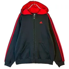 アディダスオリジナルスAdidasoriginalsジップパーカーフーディトラックジャケット袖ラインスリーストライプ3本線ロゴ刺繍ワンポイント黒ブラック赤レッドフェード内ポケットストーリートアメカジvintageヴィンテージ50529