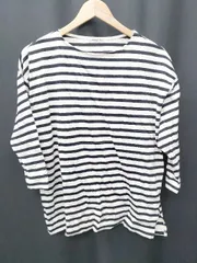 ◇ SM2 サマンサ モスモス ボーダー 長袖 Tシャツ カットソー サイズF ホワイト ブラック レディース P  【1406110018253】