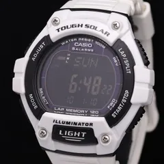 稼動 良品 カシオ タフソーラー W-S220 電波ソーラー 黒文字盤 デイデイト ラウンド メンズ腕時計 OSW 2000000 NSK