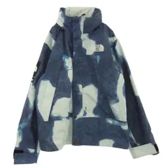 シュプリーム × THE NORTH FACE ノースフェイス 21AW NP52100I Bleached Denim Print Mountain Jacket ブリーチ デニム プリント マウンテンジャケット パーカー M ブルー系 M【中古】