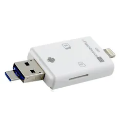 iPhone iPad SDカードリーダー ライター i-FlashDevice USB MicroUSB Lightning接続 USBメモリー[定形外郵便、送料無料]