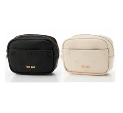 【ブラック&ベージュ 選べる2個セット】マリークヮント マリークワント MARY QUANT シンプルエンボスデイジー ミニポーチ 【ブラック ＆ ベージュ】 マリークヮント