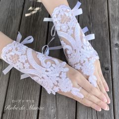 💕可愛いアウトレット💕花嫁様の純白フィンガーレスグローブ