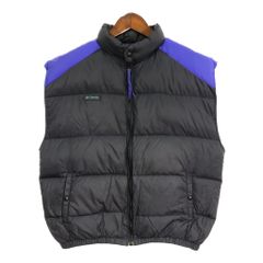 90年代 Columbia コロンビア ダウンベスト アウトドア ブラック (メンズ L) 中古 古着 S5147