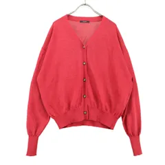 美品 JOURNAL STANDARD ジャーナルスタンダード 長袖 ネック カーディガン F レッド レディース 古着