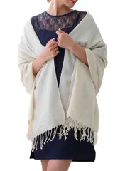 [アウニイ] パシュミナタッチ 大判 ストール パーティー ショール girl 春 夏 秋 冬 UV カット uv マフラー 結婚式 レディース 無地 お呼ばれ カーディガン ボレロ 華奢 二次会 フォーマル 母の日 HW8 [ラメあり ベージュ / 869]