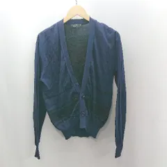 ◇ Θ TOMORROWLAND tricot トゥモローランド 薄手 長袖 カーディガン サイズM ネイビー ブラック メンズ E  【1502180016493】