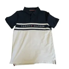 Tommy Hilfiger(トミーヒルフィガー) ネイビー 白 バイカラー PK 半袖Tシャツ （ XL ）