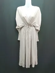 ◇ rienda リエンダ ウエストゴム シンプル フェミニン 長袖 ロング丈 ワンピース 表記なし ピンクベージュ レディース E  【1310050020385】