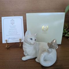 LENOX - 美品 ◆ 大きなサイズ レノックス LENOX ペルシャ猫 陶器 置物 キャット レノックス 24K 大きなサイズ ペルシャ猫 ジュエリー 陶器 置物