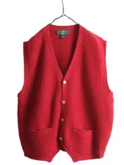 【お得なクーポン配布中!】 90s オービス シェットランド ウール ニット ベスト メンズ XXL / 古着 90年代 オールド アウトドア リブ編み 大きいサイズ 重ね着 前開き