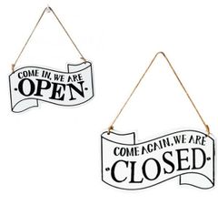 OPEN & CLOSED 사인 플레이트 "화이트"오픈 클로즈 가게 간판 인테리어 MY-190708 [유 패킷 발송, 무료 배송] mer003