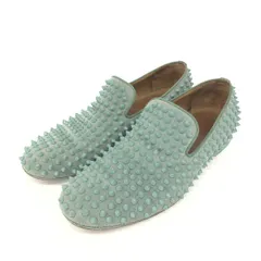 Christian Louboutin クリスチャンルブタン スリッポン 表記サイズ:41 スタッズ スエード    グレー/グリーン メンズ / 240001165026