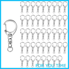【特価】50個入り キーホルダー 金具 キーホルダー金具 ナスカン レジン パーツ キーホルダーパーツ 回転フック 丸カン 付き ワンタッチ アクセサリーパーツ キーリング ストラップ ナスカン 手芸用品 ハンドメイド アクセサリー 手作り 素材 (50個 ピ