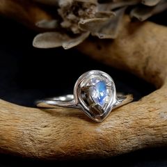 ～鮮やかなブルーの幻想～アンデシン・ラブラドライトのデザインリング　12.5号 天然石アクセサリー　一点物 macari