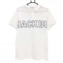 ジャックバニー 半袖ポロシャツ 白×黒 ビックロゴ  メンズ 6(XL) ゴルフウェア Jack Bunny