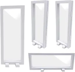 All Bright Allbright ディスプレイスタンド アクリルキーホルダー ラバーストラップ 展示 ルースケース 透明フィルム 台座付き(ホワイト4個セット)