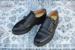 【良品】PARABOOT パラブーツ WILLIAM ウィリアム ダブルモンク ストラップ ストレート 黒 ブラック BLACK UK6 / 24.5cm【W2870】