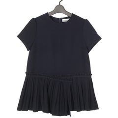 BORDERS AT BALCONY ボーダーズアットバルコニー ツイルプリーツヘムブラウス＊