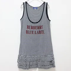 バーバリー BURBERRY カットソー チュニック ノースリーブ ボーダー ロゴ 891725n
