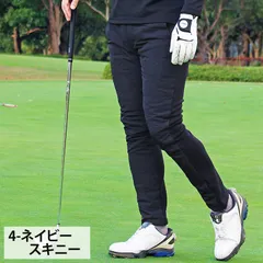ダウンパンツ メンズ ゴルフパンツ ダウン80% 裏起毛 ゴルフウェア 裏フリース ジョガーパンツ スキニー ボア おしゃれ アウトドア ボトムス スポーツウエア 登山 秋冬 暖 防寒  bt46* 4-ネイビースキニー