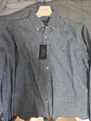 ポロラルフローレン シャンブレー ライトブルー デニムシャツ L 新品 商品