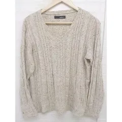 ◇ HAMNETT ハムネット ケーブル編み 長袖 ニット カットソー サイズL ベージュ メンズ  【1111230024496】のサムネイル