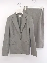 ◇ 23区 ニジュウサンク DEUX 1B 膝丈 スカート スーツ セットアップ サイズ0 グレー レディース P  【中古】 【1210180007105】