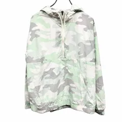 【新品】ニューバランス 薄手 プルオーバー ジャケット パーカー 迷彩柄 長袖 ナイロン100% L グリーン 緑×グレー×白 レディース