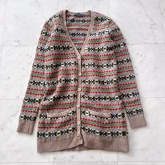 ラルフローレン ウール カシミヤ ニット カーディガン Mサイズ フェアアイル柄